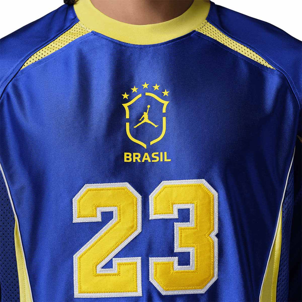 NIKE BRAZIL JORDAN P6 GOALIE LONG SLEEVE TOP - OLD ROYAL/YELLOW PULSE