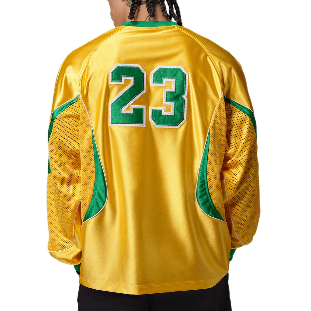 NIKE BRAZIL JORDAN P6 GOALIE LONG SLEEVE TOP - VARSITY MAIZE/LUCKY GREEN