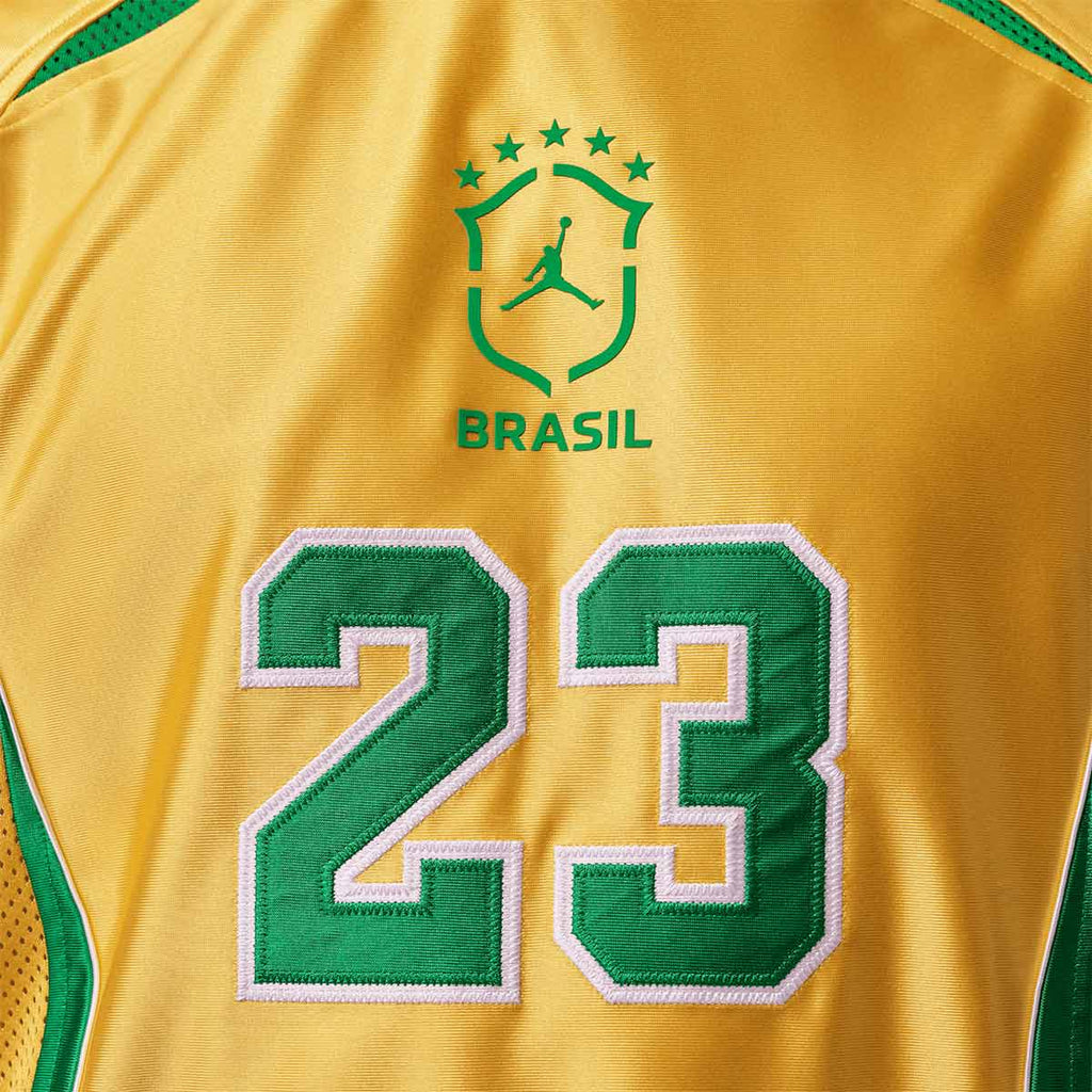 NIKE BRAZIL JORDAN P6 GOALIE LONG SLEEVE TOP - VARSITY MAIZE/LUCKY GREEN