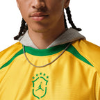 NIKE BRAZIL JORDAN P6 GOALIE LONG SLEEVE TOP - VARSITY MAIZE/LUCKY GREEN