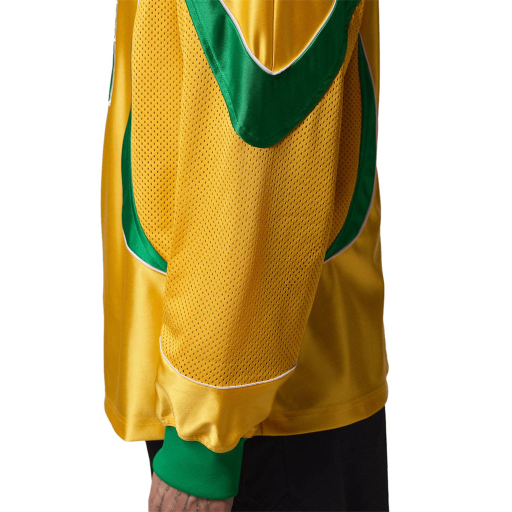 NIKE BRAZIL JORDAN P6 GOALIE LONG SLEEVE TOP - VARSITY MAIZE/LUCKY GREEN