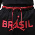 NIKE BRAZIL JORDAN P6 MESH DIAMOND SHORTS - BLACK/UNIVERSITY RED