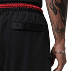 NIKE BRAZIL JORDAN P6 MESH DIAMOND SHORTS - BLACK/UNIVERSITY RED