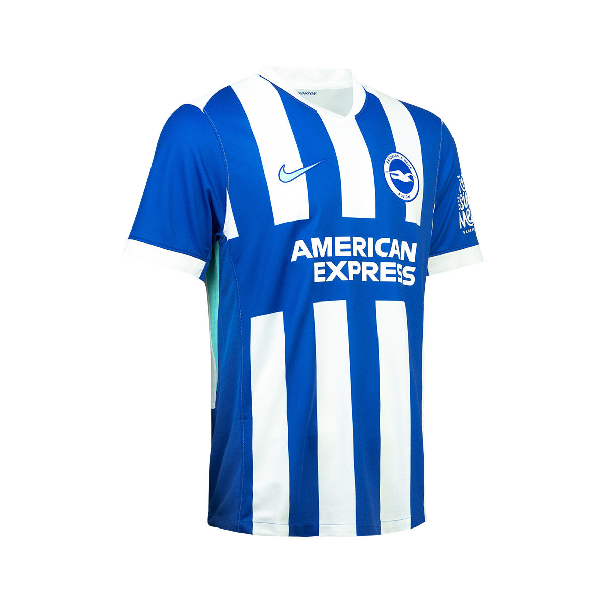 NIKE BRIGHTON & HOVE ALBION 2025/2026 HOME REPLICA JERSEY - WHITE/ROYAL BLUE