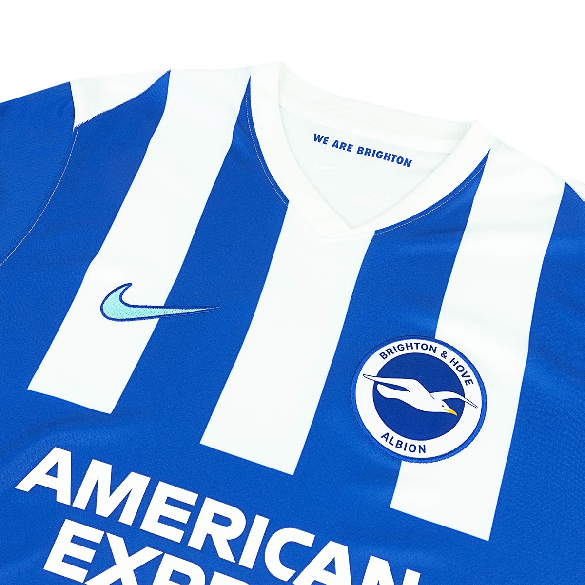 NIKE BRIGHTON & HOVE ALBION 2025/2026 HOME REPLICA JERSEY - WHITE/ROYAL BLUE