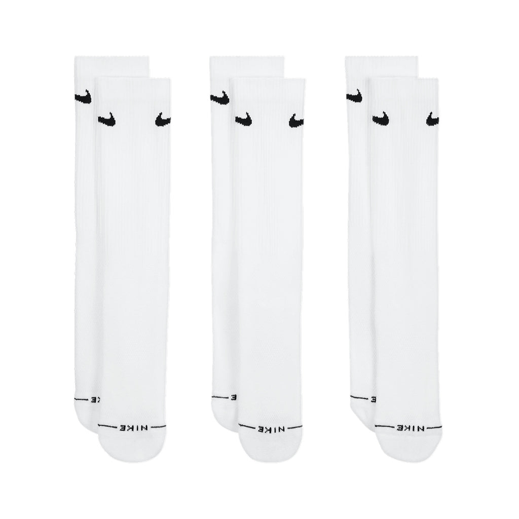 NIKE EVERYDAY ELEVATED CREW SOCKS 3 PAIRS - WHITE/BLACK