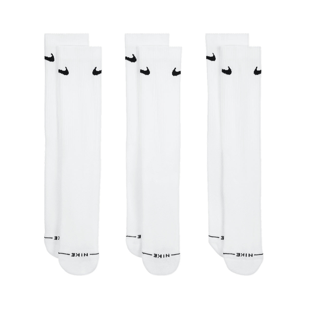 NIKE EVERYDAY ELEVATED CREW SOCKS 3 PAIRS - WHITE/BLACK