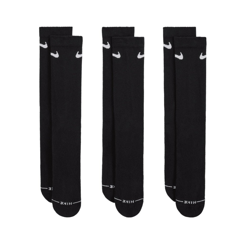 NIKE EVERYDAY ELEVATED CREW SOCKS 3 PAIRS - BLACK/WHITE