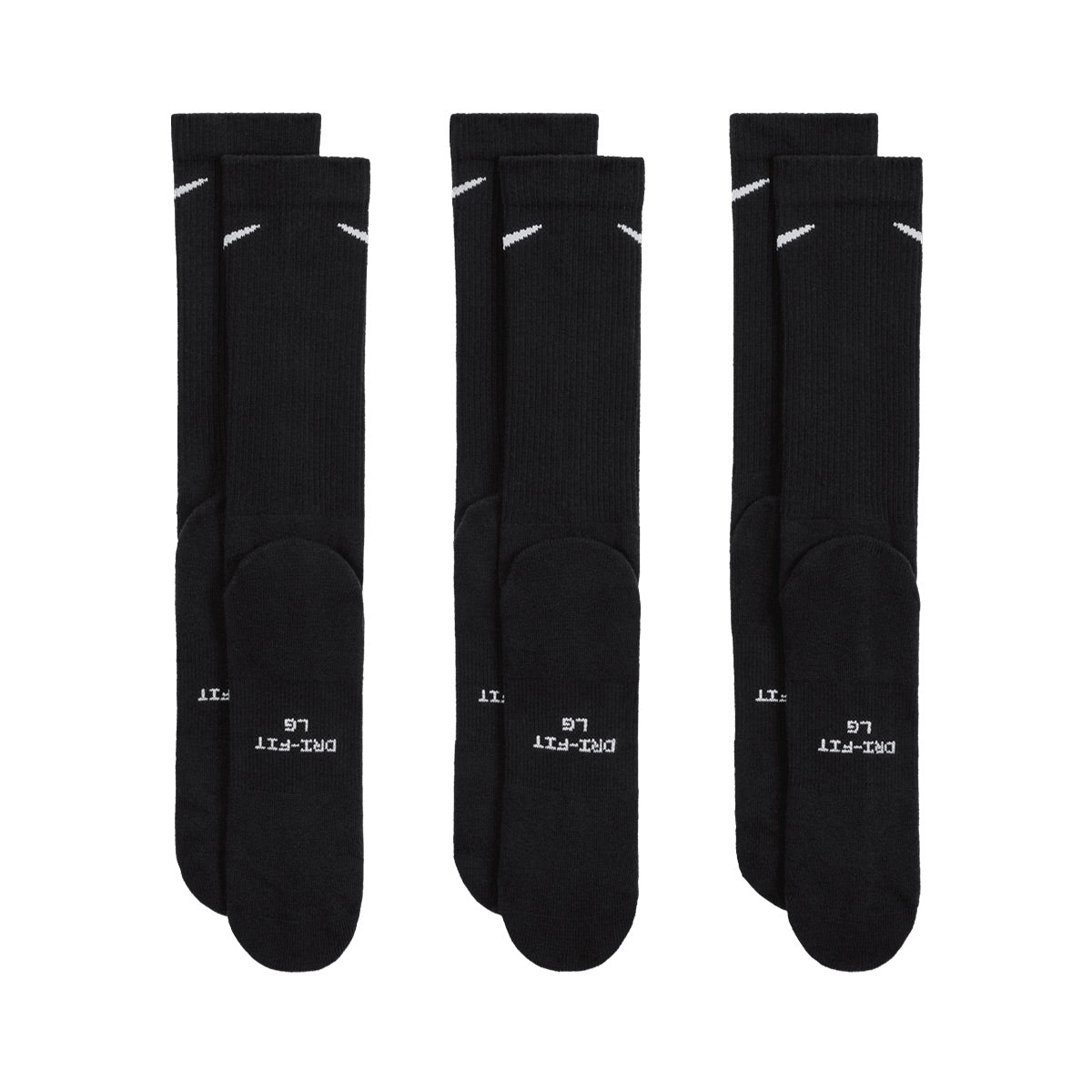 NIKE EVERYDAY ELEVATED CREW SOCKS 3 PAIRS - BLACK/WHITE
