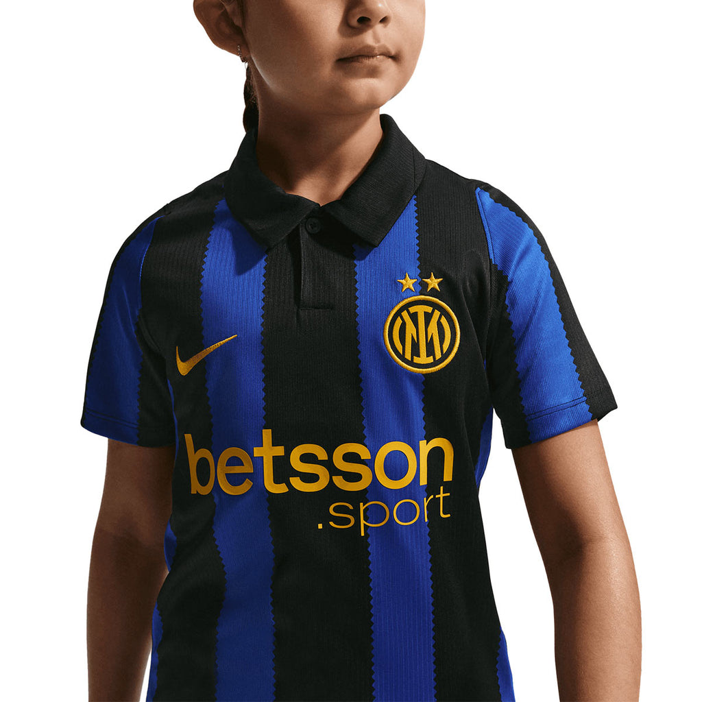 NIKE INTER MILAN 2026/2027 HOME KIDS JERSEY - LYON BLUE/BLACK/UNIVERSITY GOLD