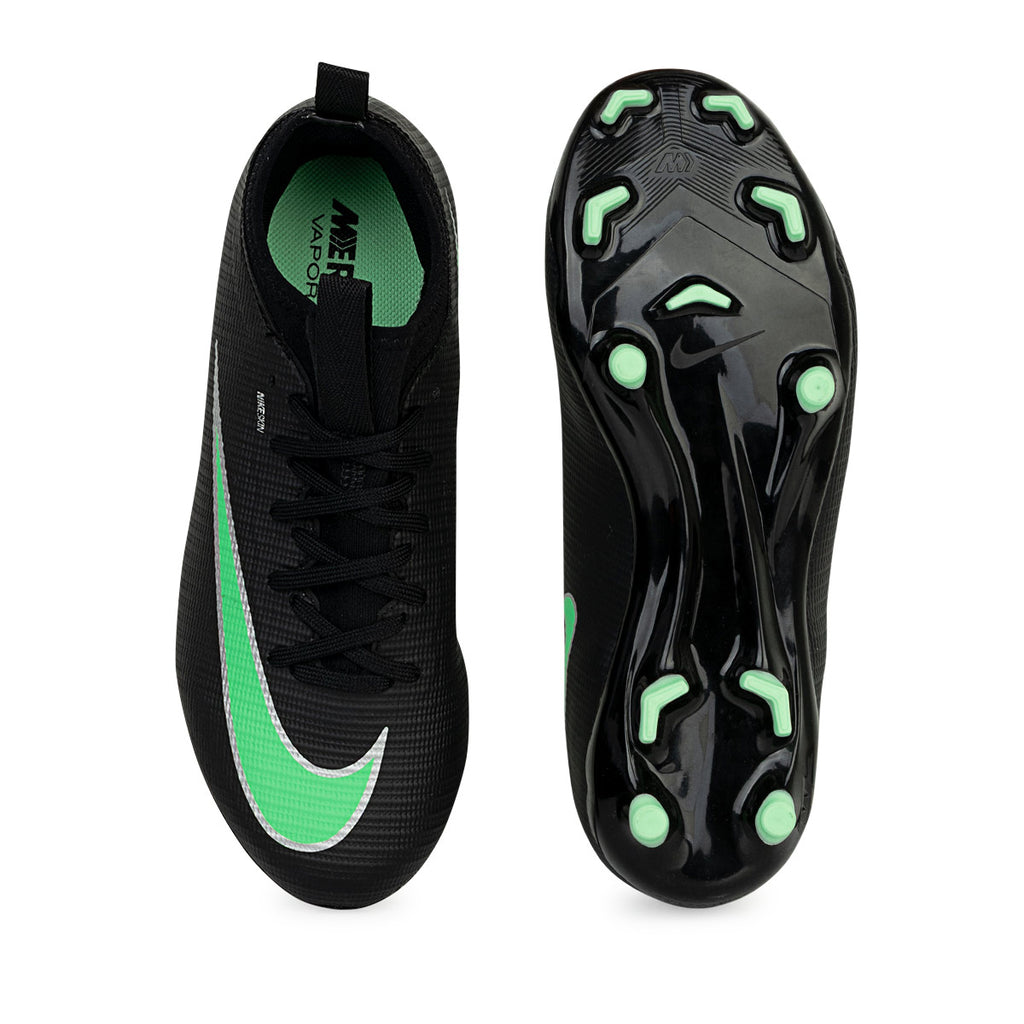 NIKE JR MERCURIAL VAPOR 17 ACADEMY FG/MG - BLACK/ILLUSION GREEN/BLACK