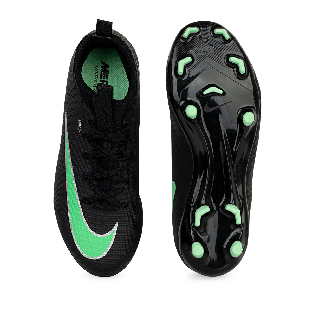 NIKE JR MERCURIAL VAPOR 17 ACADEMY FG/MG - BLACK/ILLUSION GREEN/BLACK