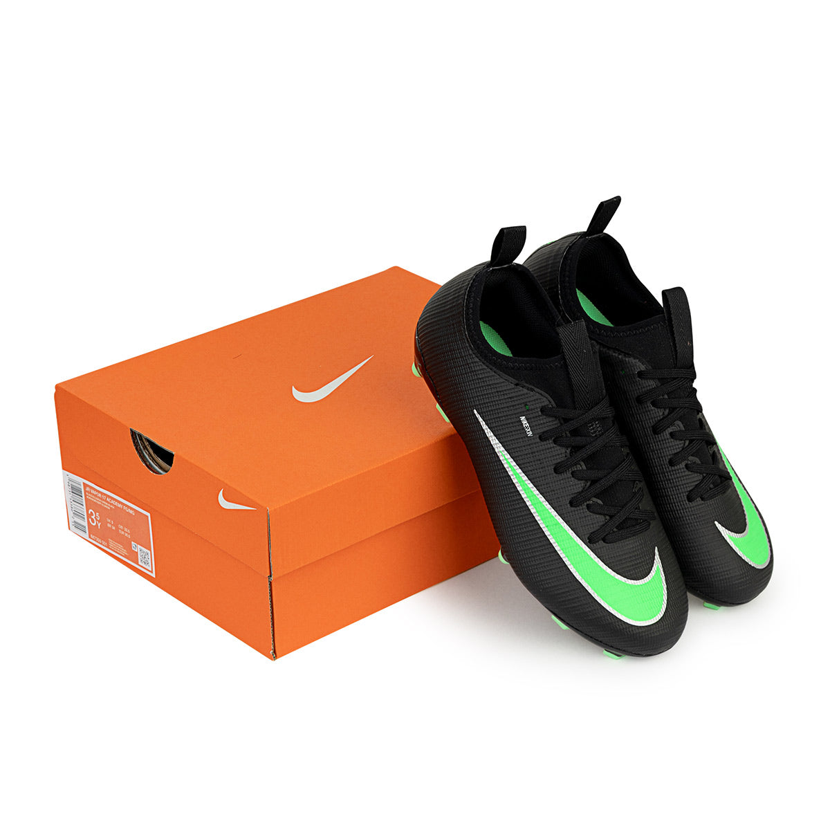 NIKE JR MERCURIAL VAPOR 17 ACADEMY FG/MG - BLACK/ILLUSION GREEN/BLACK