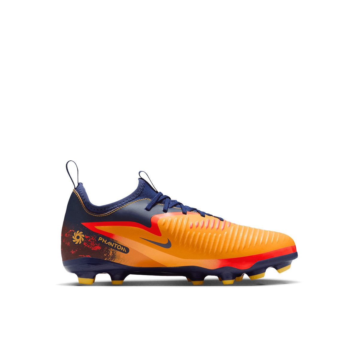 NIKE JR PHANTOM 6 LOW ACADEMY ERLING HAALAND FG/MG - LASER ORANGE/LEMON VENOM/BLUE VOID