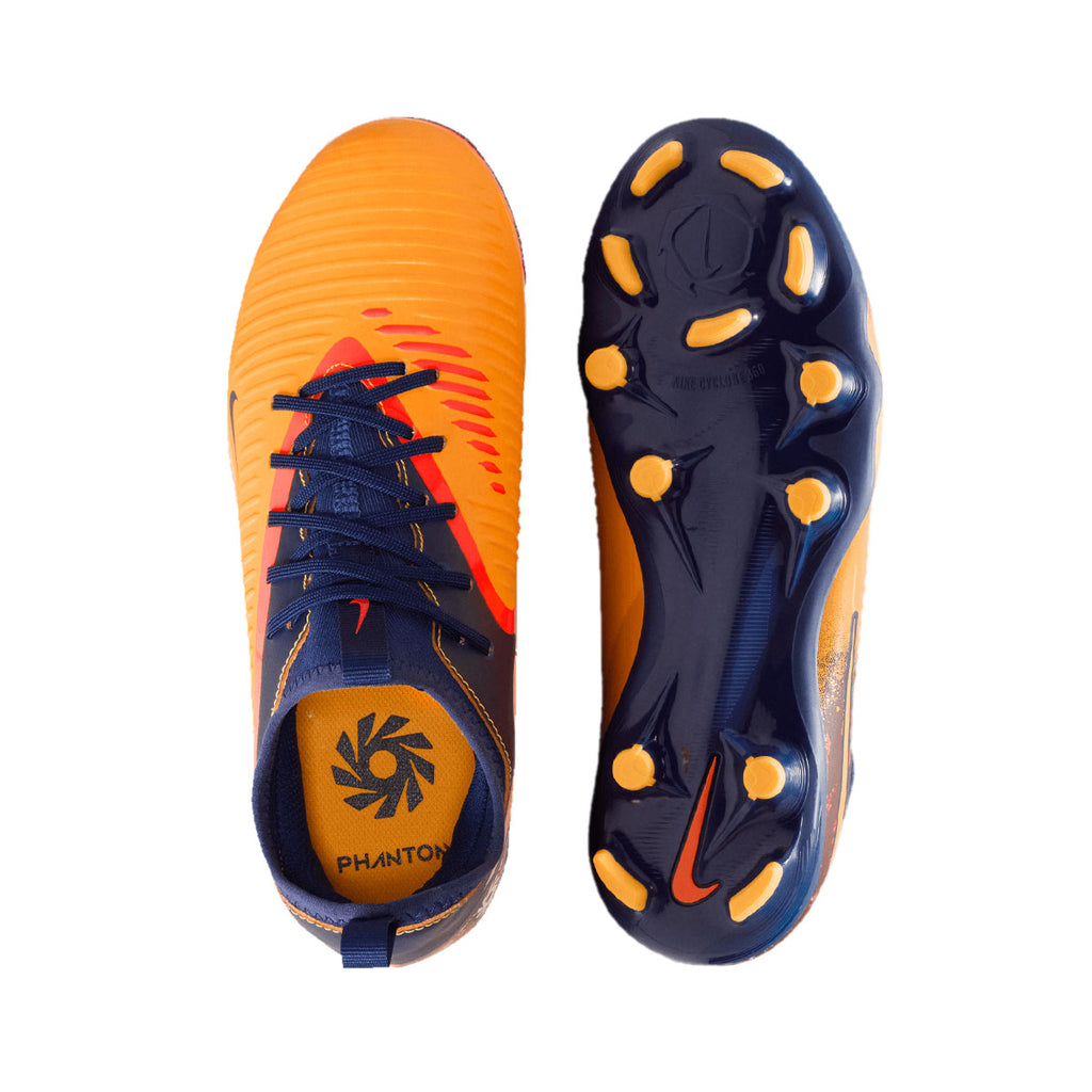 NIKE JR PHANTOM 6 LOW ACADEMY ERLING HAALAND FG/MG - LASER ORANGE/LEMON VENOM/BLUE VOID