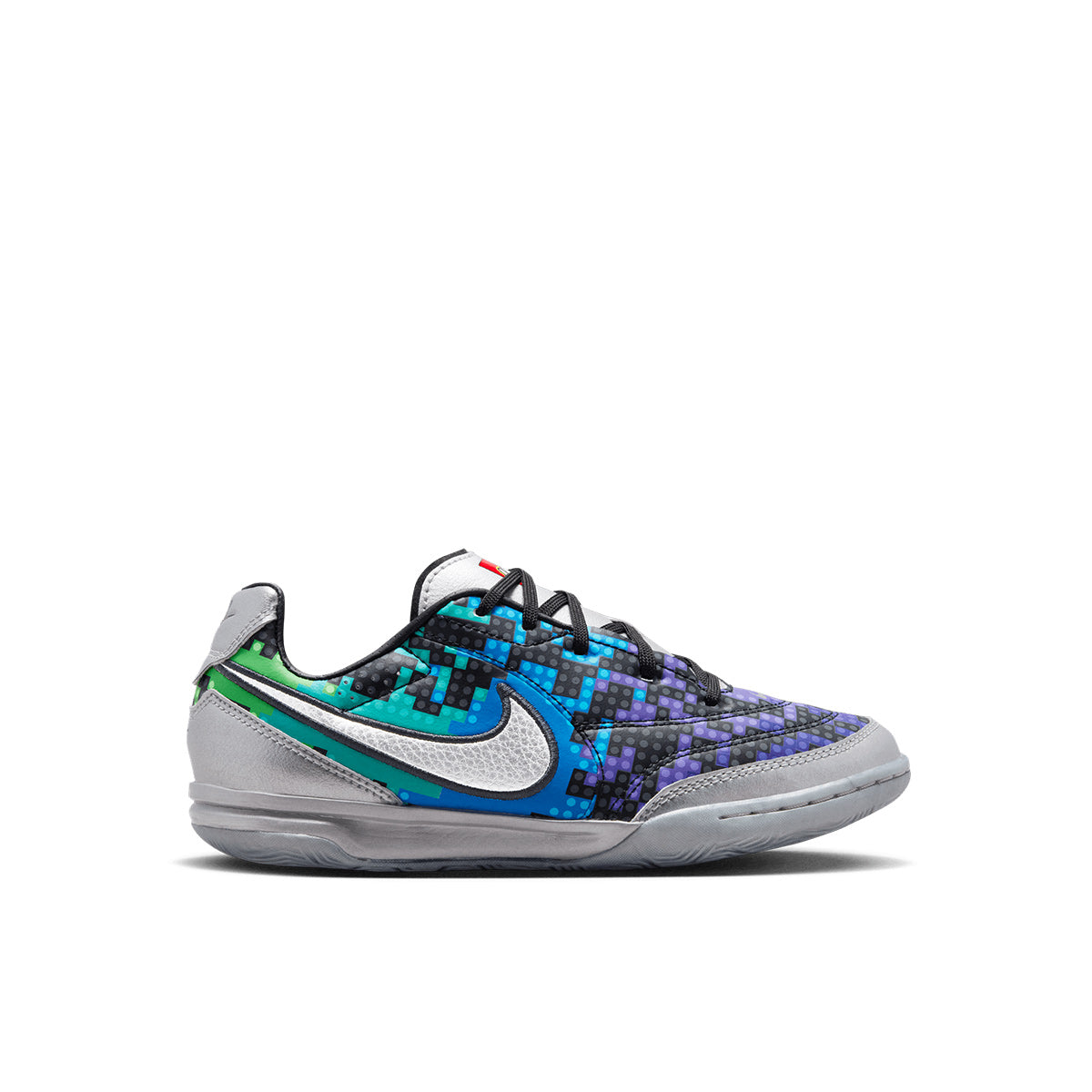 NIKE JR TIEMPO STREETGATO X LEGO IC - METALLIC SILVER/WHITE/GREEN STRIKE/BLACK