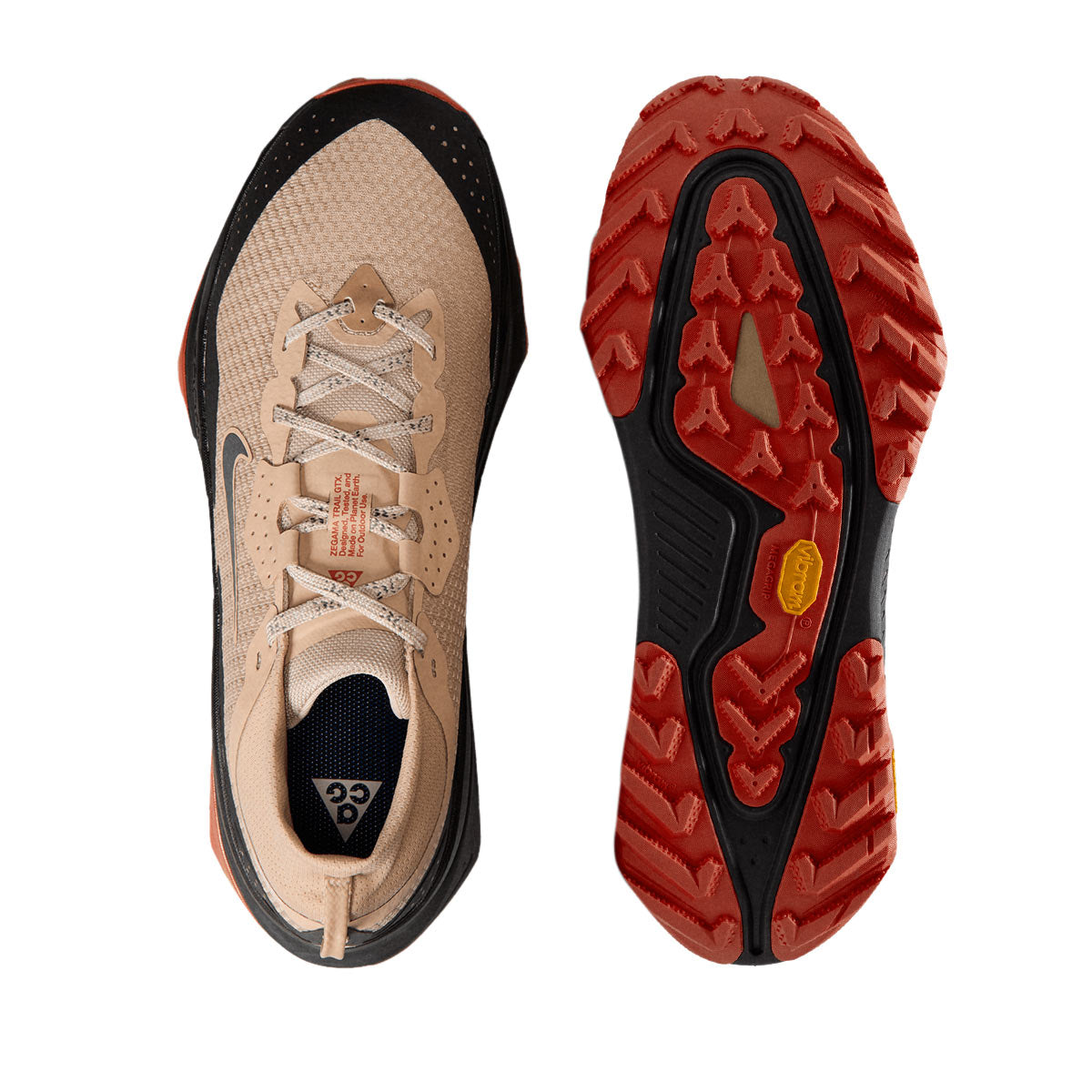 NIKE MEN ACG ZEGAMA TRAIL GORE TEX - LINEN/PUREPLATINUM/BLACK/LTCRIMSON