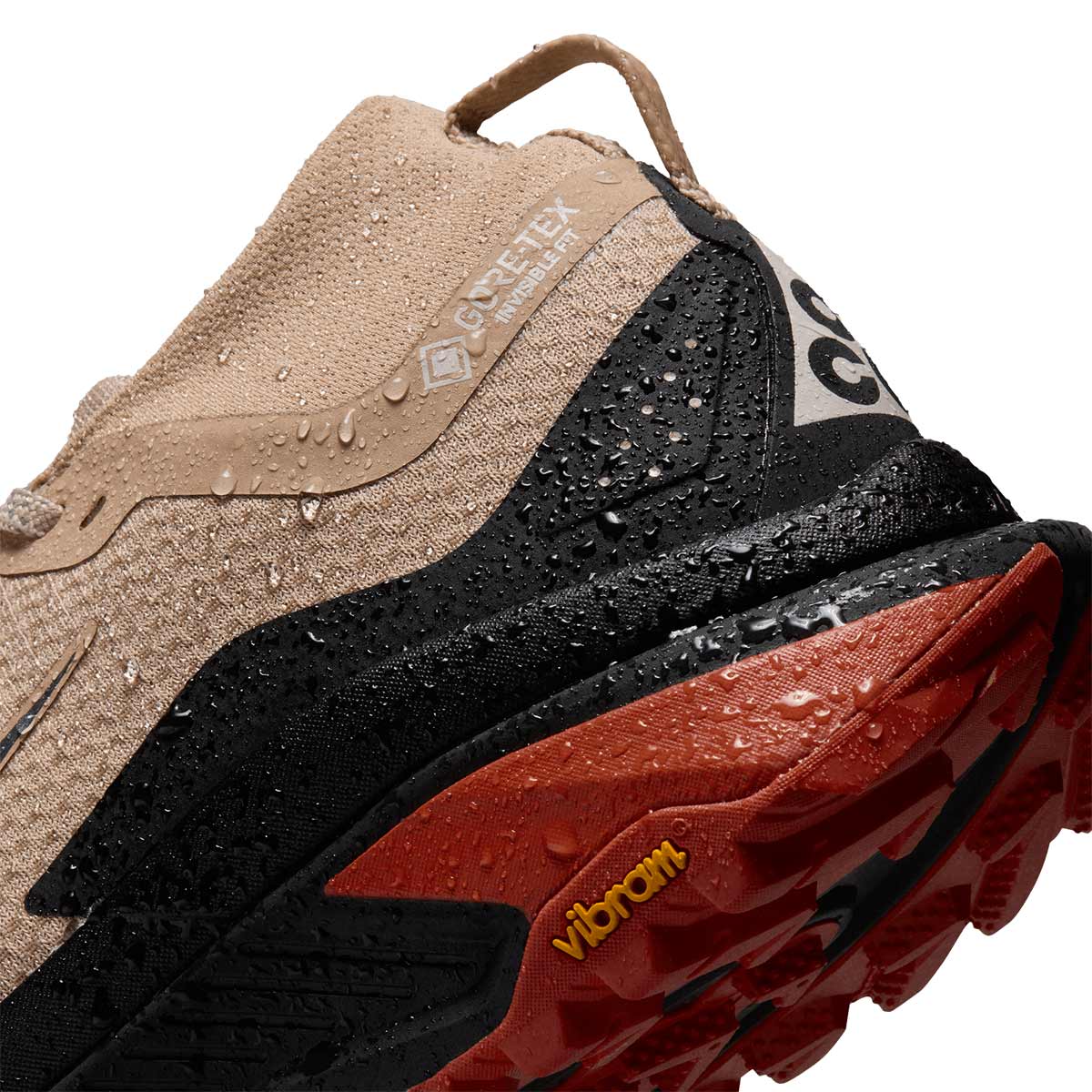 NIKE MEN ACG ZEGAMA TRAIL GORE TEX - LINEN/PUREPLATINUM/BLACK/LTCRIMSON