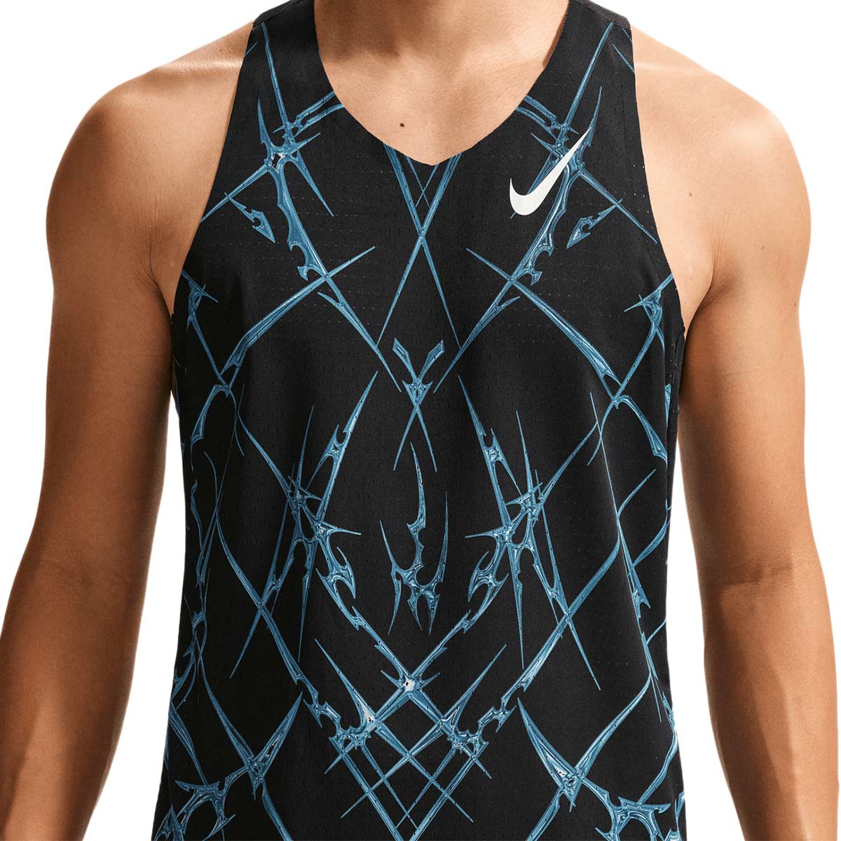 NIKE MEN AEROSWIFT SINGLET AOP - BLACK/BLACK