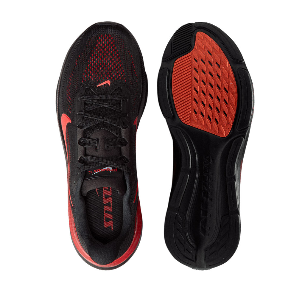 NIKE MEN AIR ZOOM PEGASUS 42 - BLACK/BRIGHTCRIMSON/UNIVERSITYRED