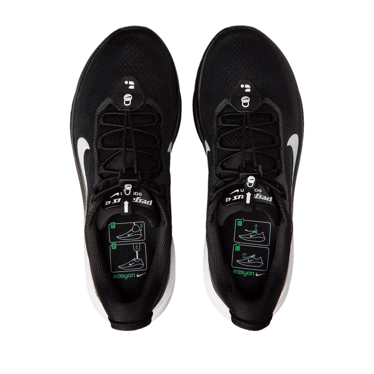 NIKE MEN PEGASUS 42 EASYON - BLACK/WHITE/DKSMOKEGREY