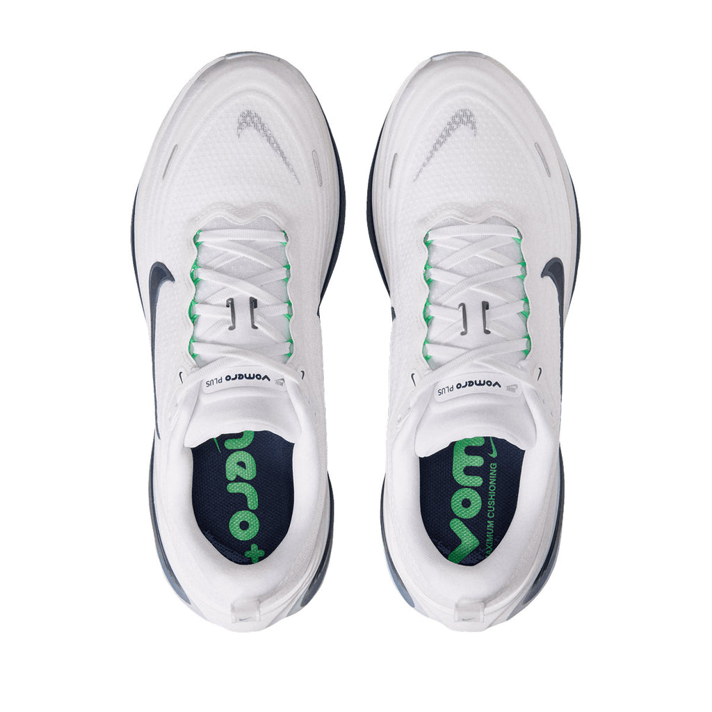 NIKE MEN VOMERO PLUS - WHITE/MIDNIGHTNAVY/GREENSPARK