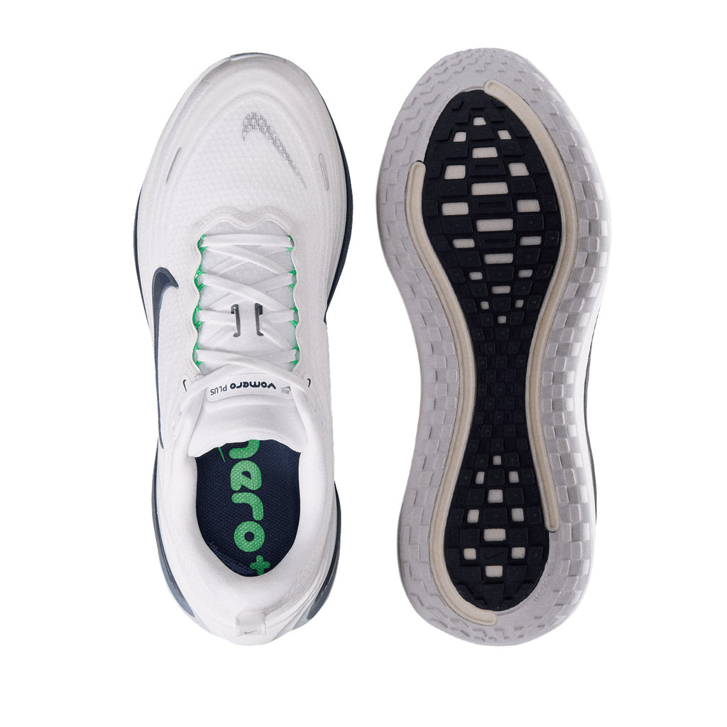 NIKE MEN VOMERO PLUS - WHITE/MIDNIGHTNAVY/GREENSPARK