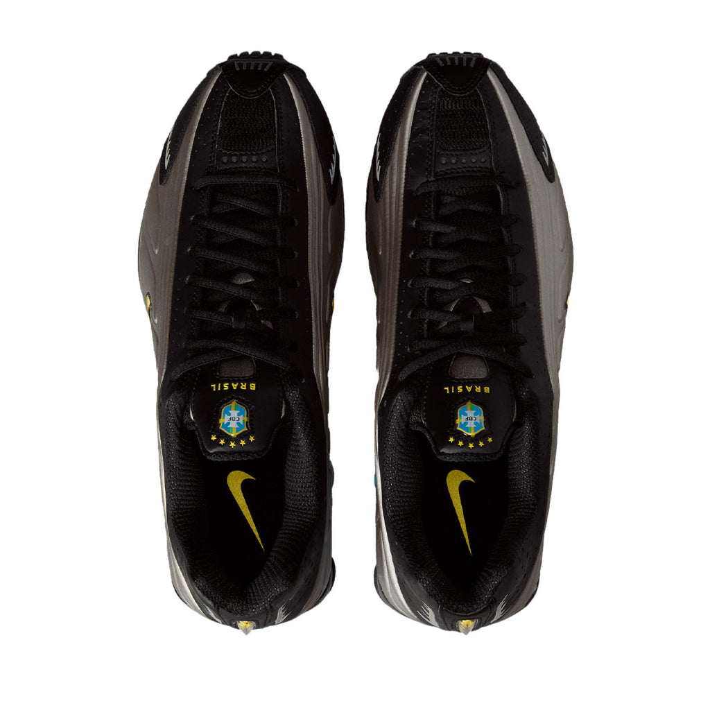 NIKE SHOX R4 BRAZIL - BLACK/CANARY/MTLC PEWTER/LT PHOTO BLUE