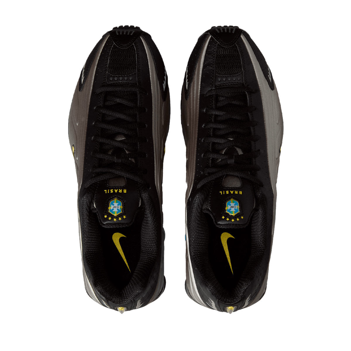 NIKE SHOX R4 BRAZIL - BLACK/CANARY/MTLC PEWTER/LT PHOTO BLUE