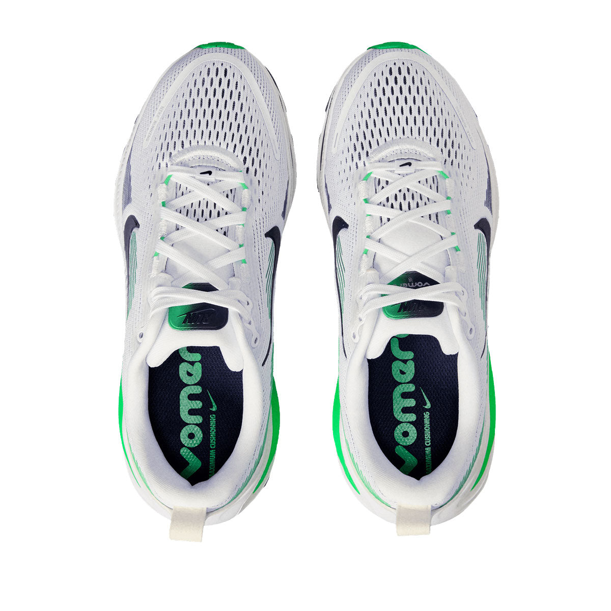 NIKE VOMERO 18 GS - WHITE/MIDNIGHTNAVY/GREENSPARK