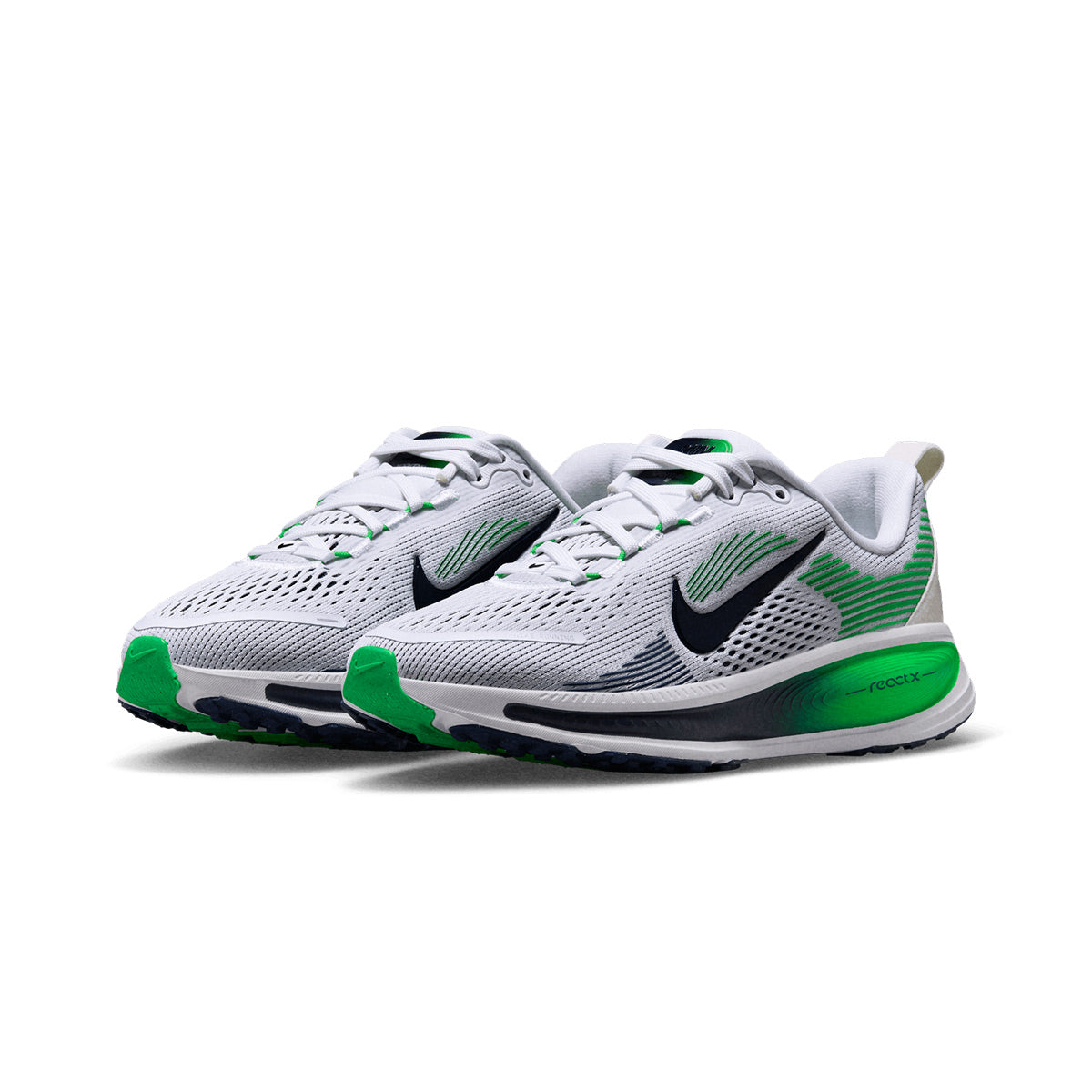 NIKE VOMERO 18 GS - WHITE/MIDNIGHTNAVY/GREENSPARK