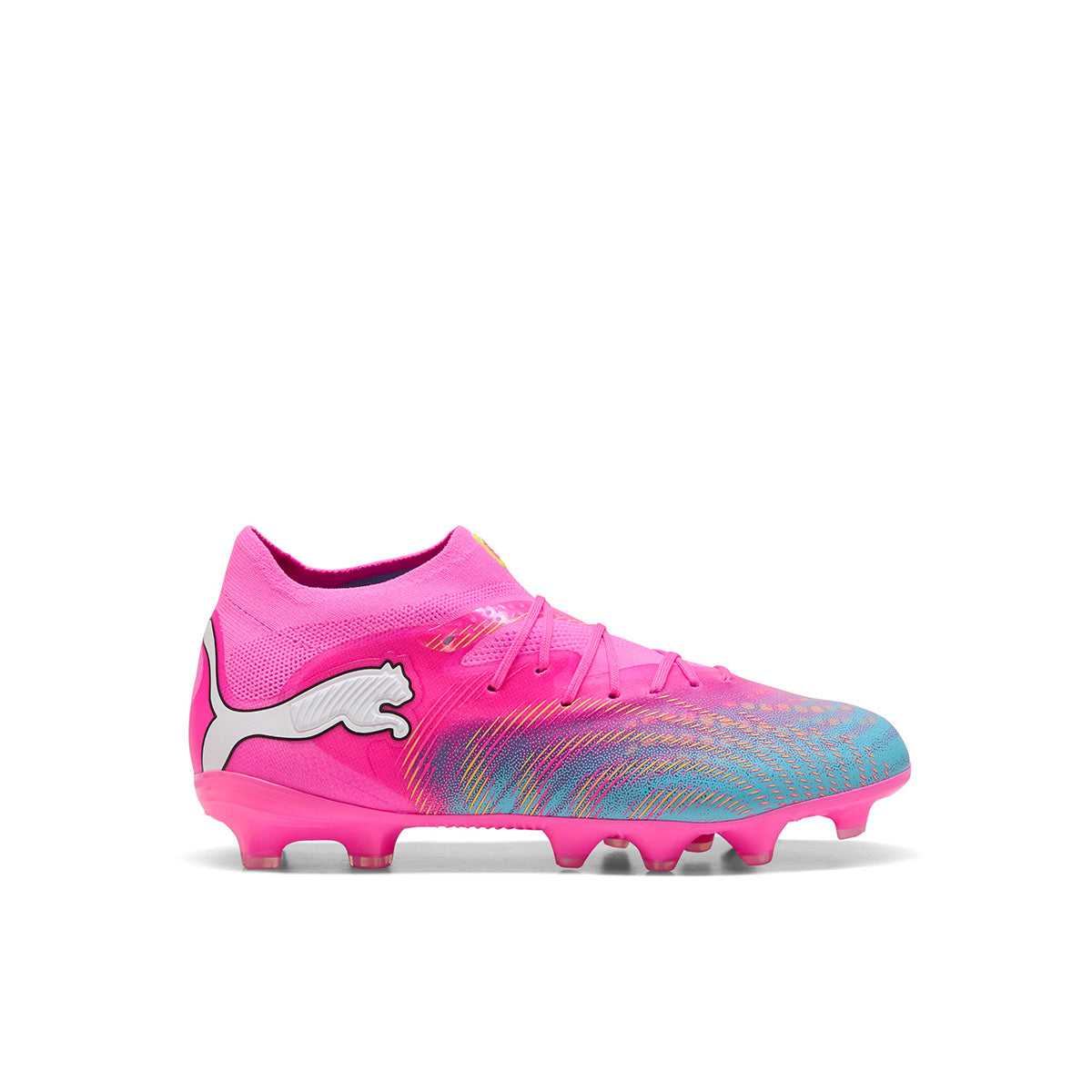 PUMA FUTURE 9 PRO FG/AG JR - POISON PINK/SUN STREAM/BRIGHT AQUA/PUMA WHITE