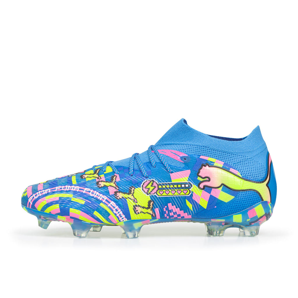 PUMA FUTURE 9 ULTIMATE ADVANCED LEVEL FG - PUMA WHITE/BLUE GLIMMER/PINK GLIMMER/YELLOW ALERT