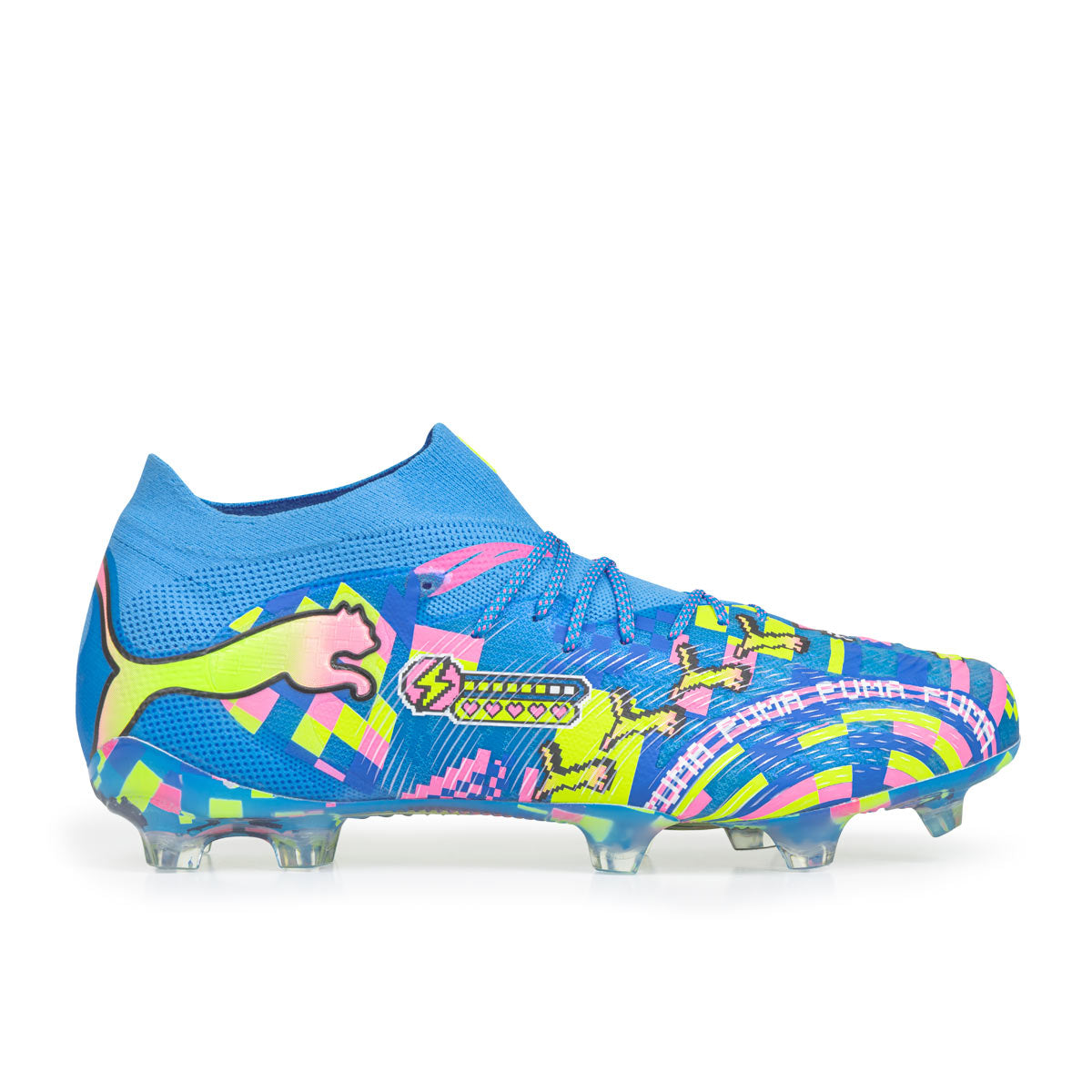 PUMA FUTURE 9 ULTIMATE ADVANCED LEVEL FG - PUMA WHITE/BLUE GLIMMER/PINK GLIMMER/YELLOW ALERT