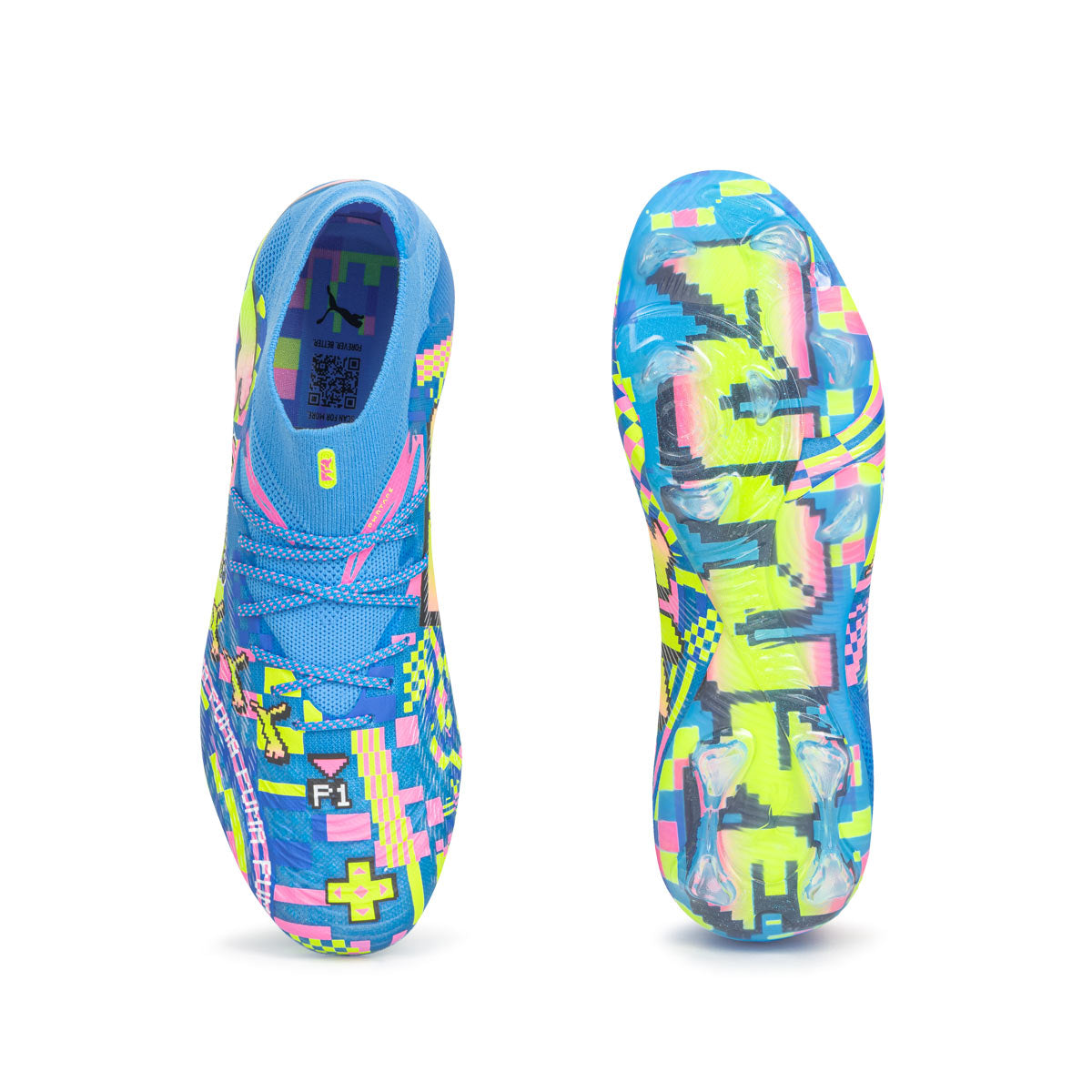 PUMA FUTURE 9 ULTIMATE ADVANCED LEVEL FG - PUMA WHITE/BLUE GLIMMER/PINK GLIMMER/YELLOW ALERT