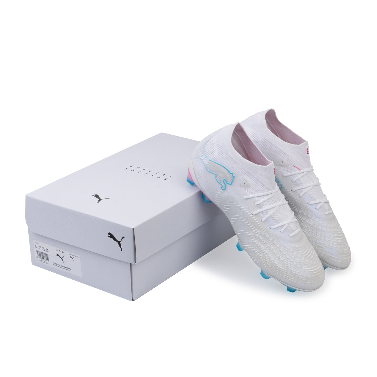 PUMA FUTURE 9 ULTIMATE WHITE FG - PUMA WHITE/LUMINOUS BLUE/LUMINOUS PINK