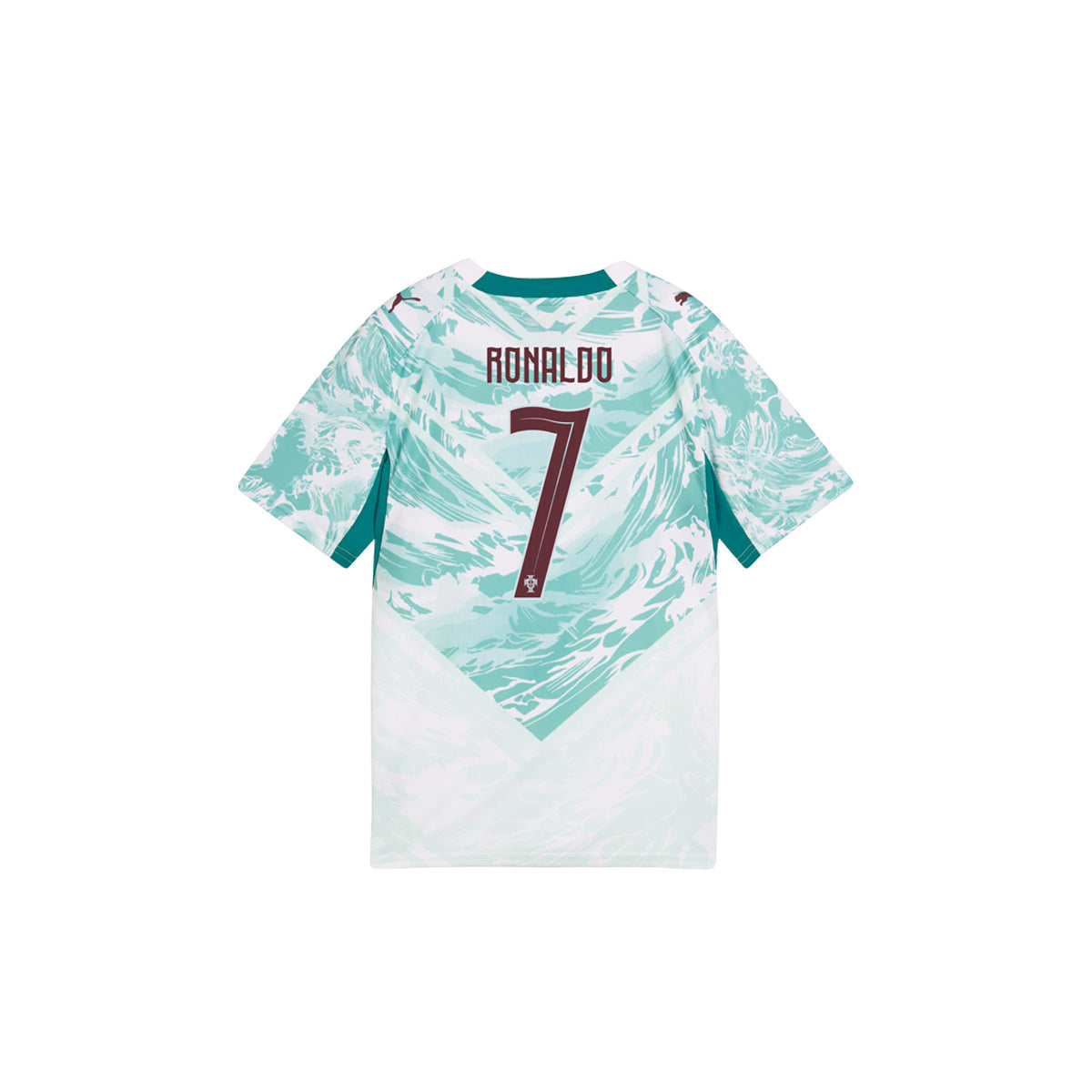 PUMA PORTUGAL 2026 AWAY KIDS JERSEY RONALDO#7 - PUMA WHITE/GREEN LAGOON