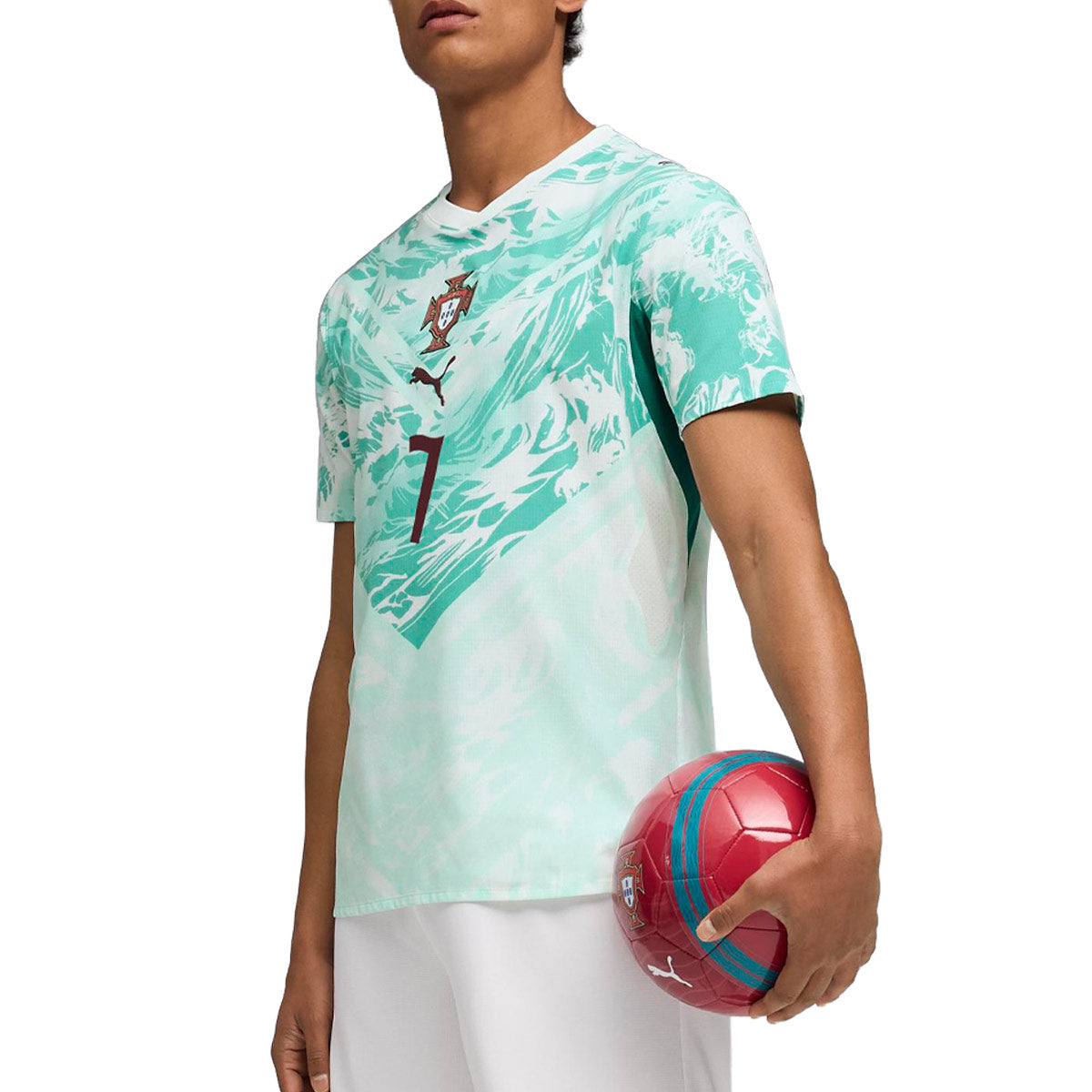 PUMA PORTUGAL 2026 AWAY PLAYER JERSEY RONALDO#7 - PUMA WHITE/GREEN LAGOON