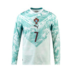 PUMA PORTUGAL 2026 AWAY REPLICA LONG SLEEVE JERSEY RONALDO#7 - PUMA WHITE/GREEN LAGOON