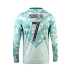 PUMA PORTUGAL 2026 AWAY REPLICA LONG SLEEVE JERSEY RONALDO#7 - PUMA WHITE/GREEN LAGOON