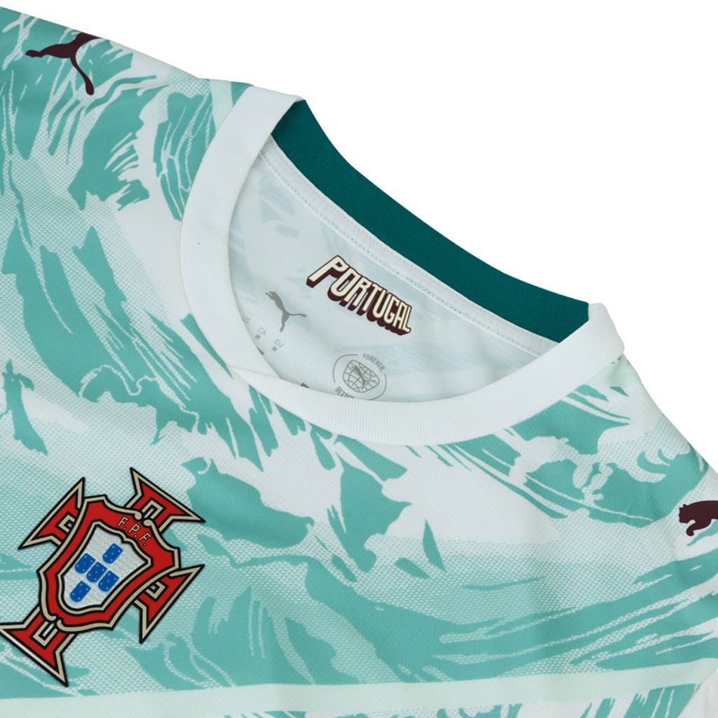 PUMA PORTUGAL 2026 AWAY REPLICA LONG SLEEVE JERSEY RONALDO#7 - PUMA WHITE/GREEN LAGOON