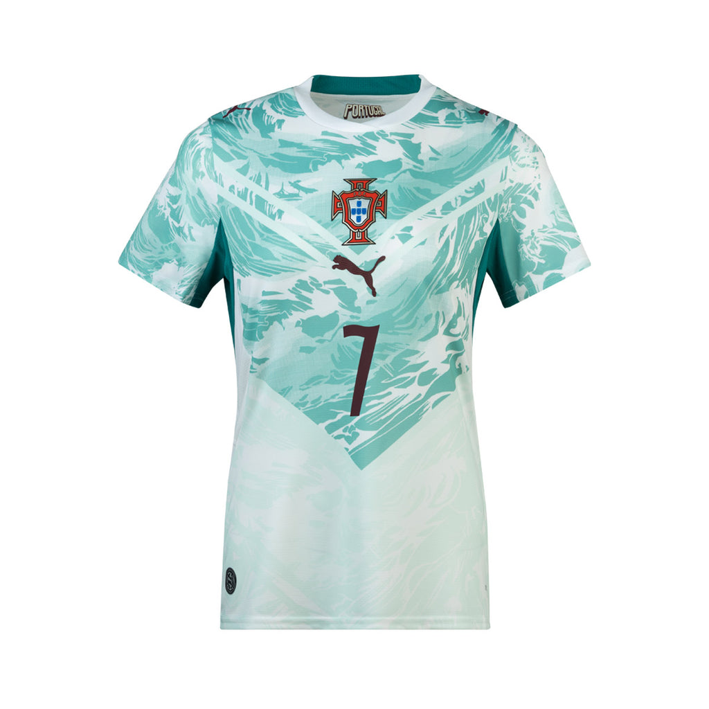 PUMA PORTUGAL 2026 AWAY WOMEN JERSEY RONALDO#7 - PUMA WHITE/GREEN LAGOON