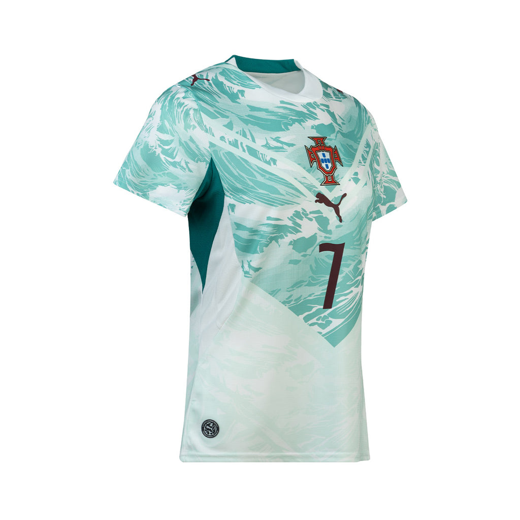 PUMA PORTUGAL 2026 AWAY WOMEN JERSEY RONALDO#7 - PUMA WHITE/GREEN LAGOON