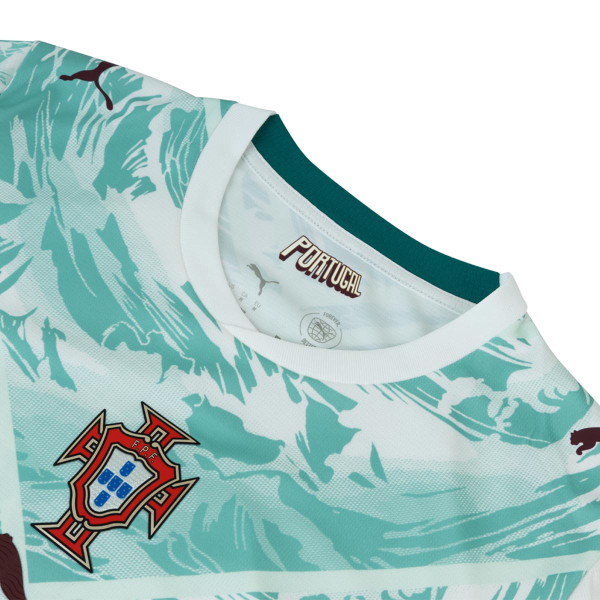 PUMA PORTUGAL 2026 AWAY WOMEN JERSEY RONALDO#7 - PUMA WHITE/GREEN LAGOON
