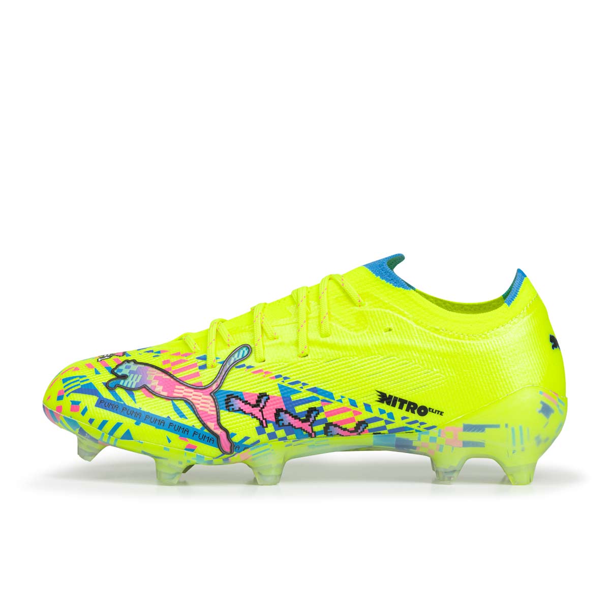 PUMA ULTRA NITRO 7 ULTIMATE ADVANCED LEVEL FG - PUMA WHITE/BLUE GLIMMER/PINK GLIMMER/YELLOW ALERT