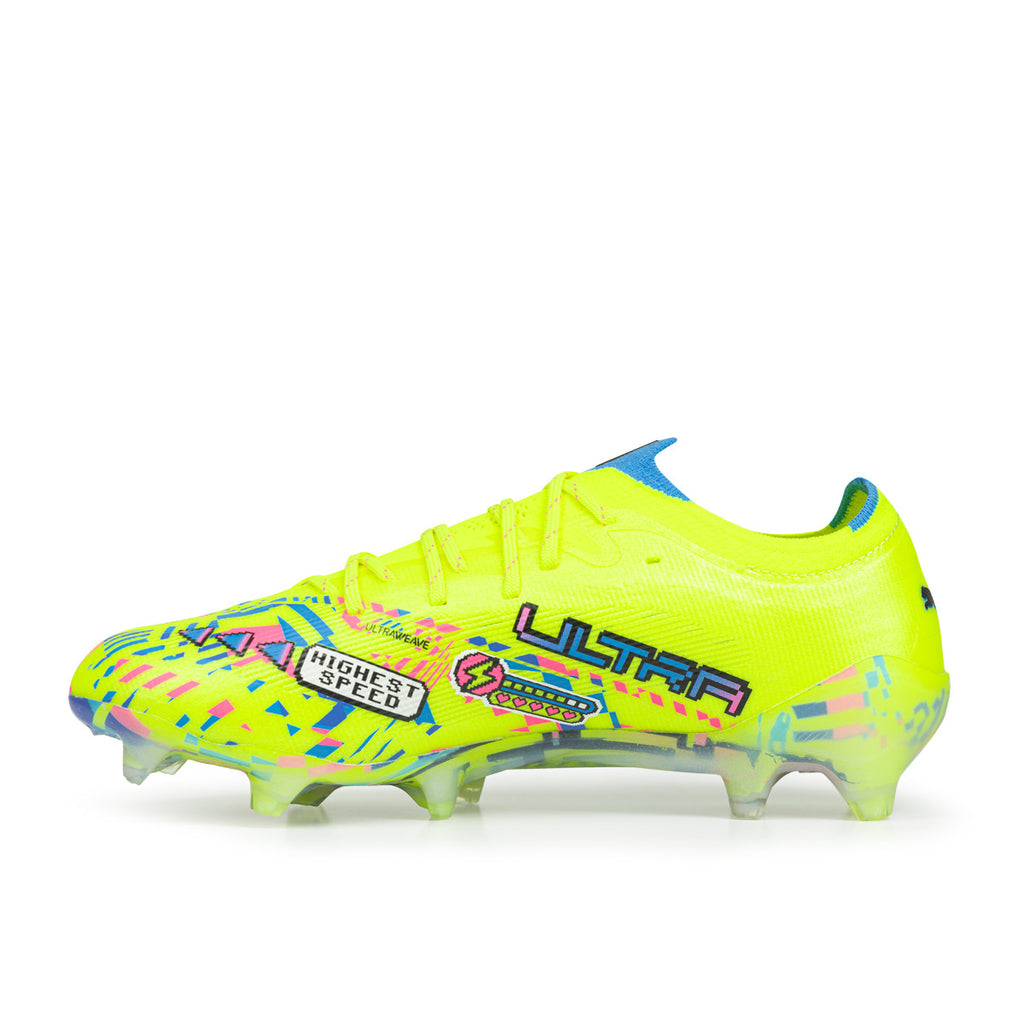 PUMA ULTRA NITRO 7 ULTIMATE ADVANCED LEVEL FG - PUMA WHITE/BLUE GLIMMER/PINK GLIMMER/YELLOW ALERT