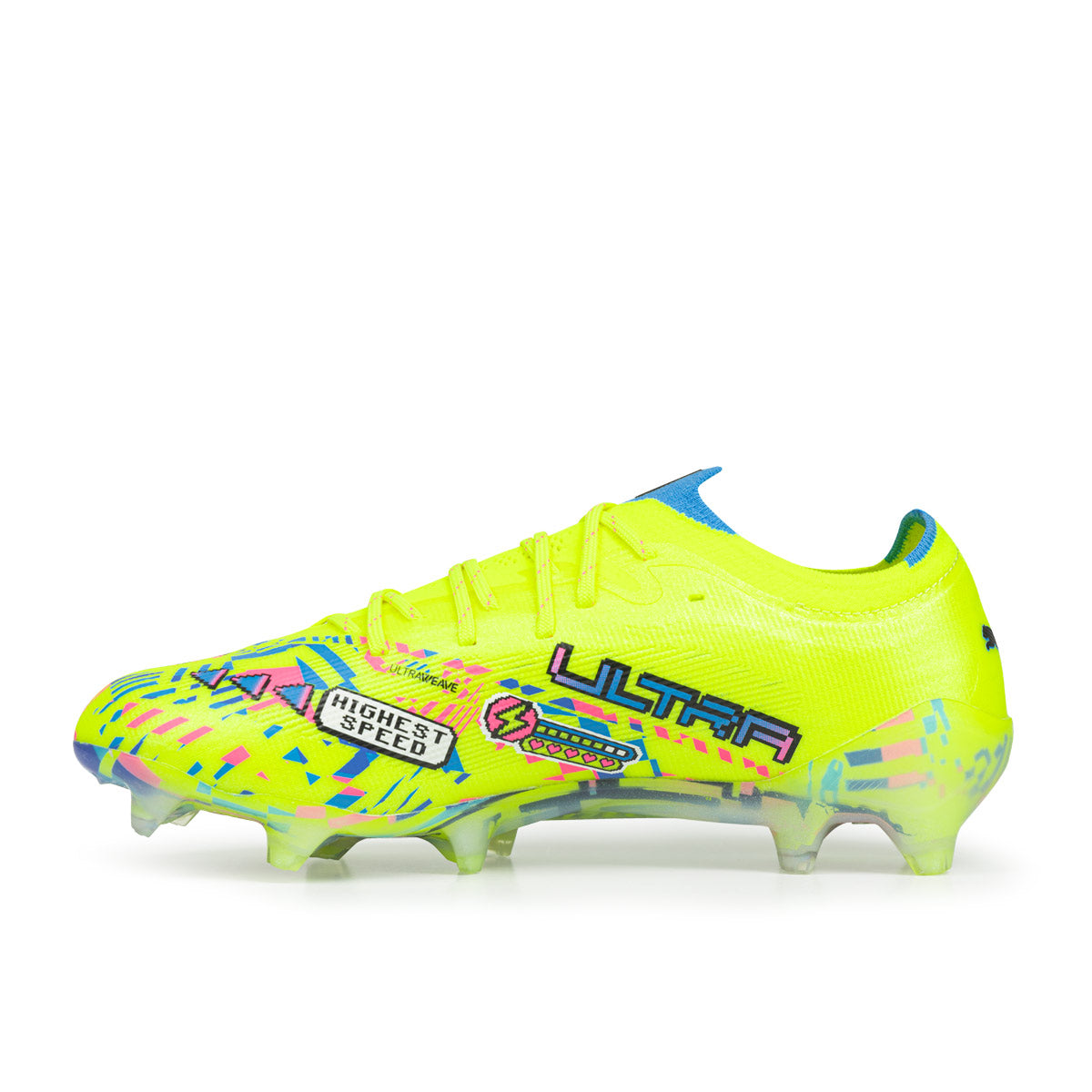 PUMA ULTRA NITRO 7 ULTIMATE ADVANCED LEVEL FG - PUMA WHITE/BLUE GLIMMER/PINK GLIMMER/YELLOW ALERT