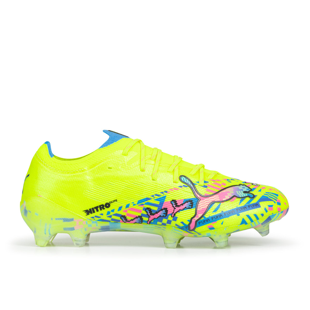 PUMA ULTRA NITRO 7 ULTIMATE ADVANCED LEVEL FG - PUMA WHITE/BLUE GLIMMER/PINK GLIMMER/YELLOW ALERT