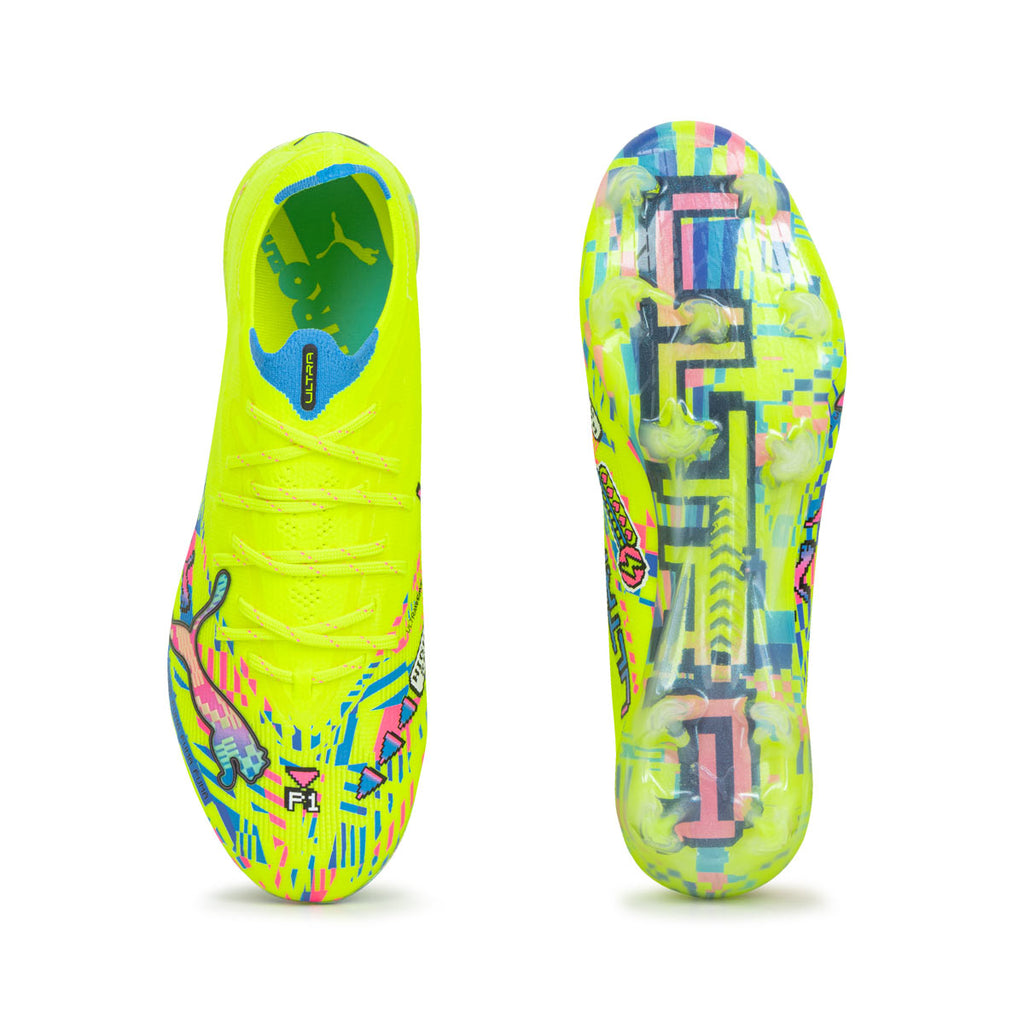 PUMA ULTRA NITRO 7 ULTIMATE ADVANCED LEVEL FG - PUMA WHITE/BLUE GLIMMER/PINK GLIMMER/YELLOW ALERT
