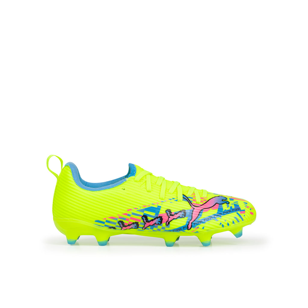 PUMA ULTRA 7 MATCH ADVANCED LEVEL FG/AG JR - PUMA WHITE/BLUE GLIMMER/PINK GLIMMER/YELLOW ALERT